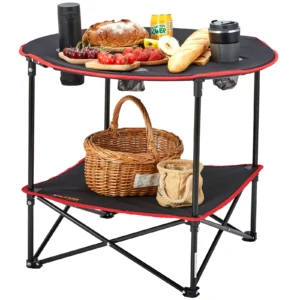 SucceBuy Folding Camping Table Outdoor Side Tables Lightweight Fold Up Table 600D Oxford Fabric & Steel Ultra Compact Work Table