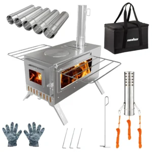 Portable wood-burning camping stove
