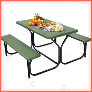 Portable picnic table bench set